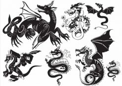 Heraldiska drakar, drakar tatueringar