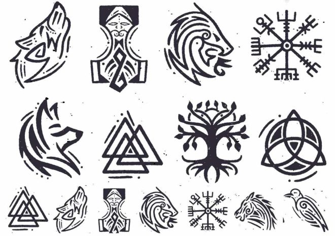 Viking keltiske tatoveringssymboler, vikingefalske tatoveringer fra Like ink.
